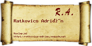 Ratkovics Adrián névjegykártya