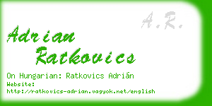 adrian ratkovics business card